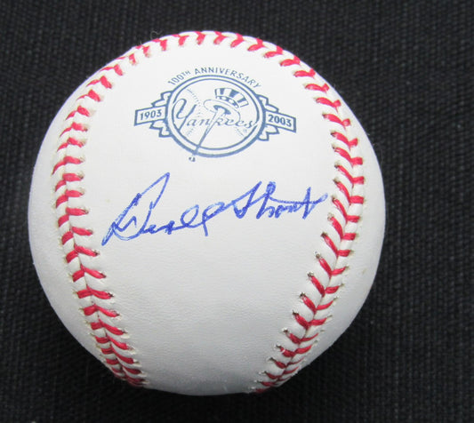 Bill Short Signed/Auto Yankees 100th OML Baseball JSA  186930
