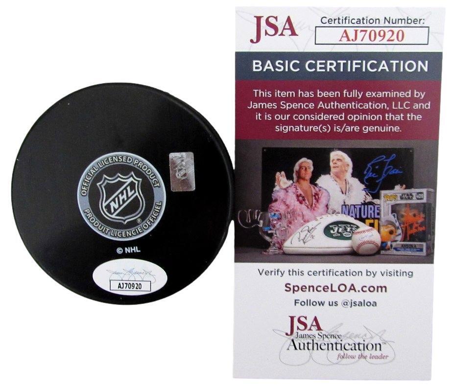 Grant Fuhr HOF Autographed/Inscribed Oilers Hockey Puck JSA 181055