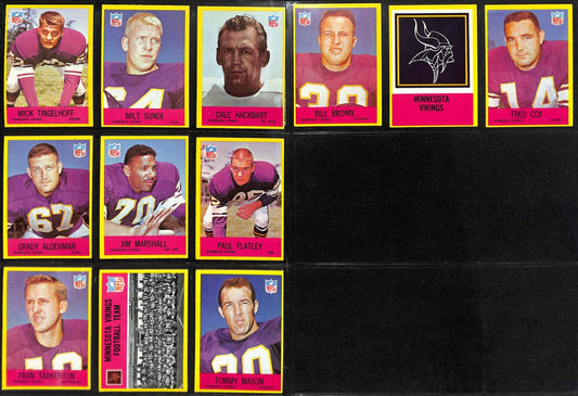 1967 Philadelphia Football Vikings Complete Team Set (12/12) Cards 189257