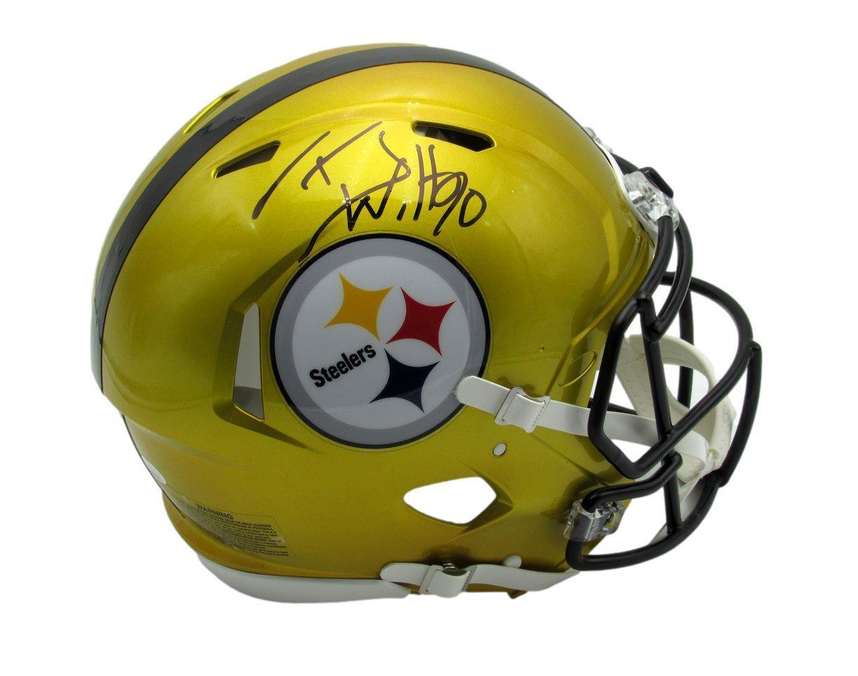 T.J. Watt Autographed Full Size Flash Authentic Football Helmet Steelers JSA