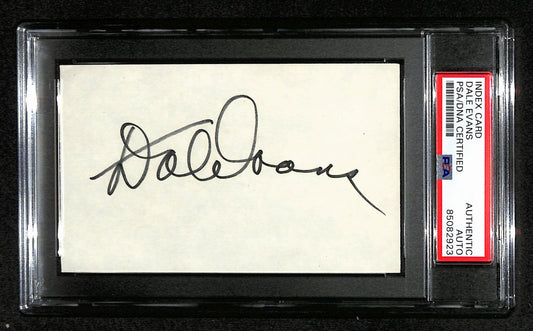 Dale Evans Signed 3x5 Index Card Actress/Singer "Roy Rogers" PSA/DNA 184359