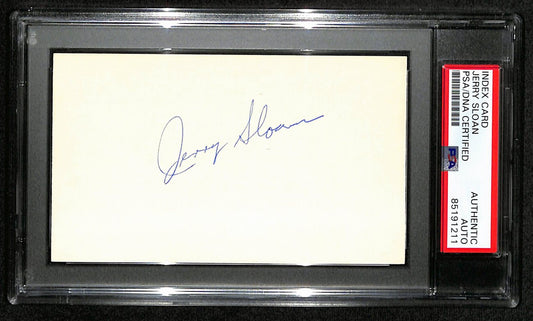 Jerry Sloan HOF Signed/Auto 3x5 Index Card Utah Jazz PSA/DNA 188560