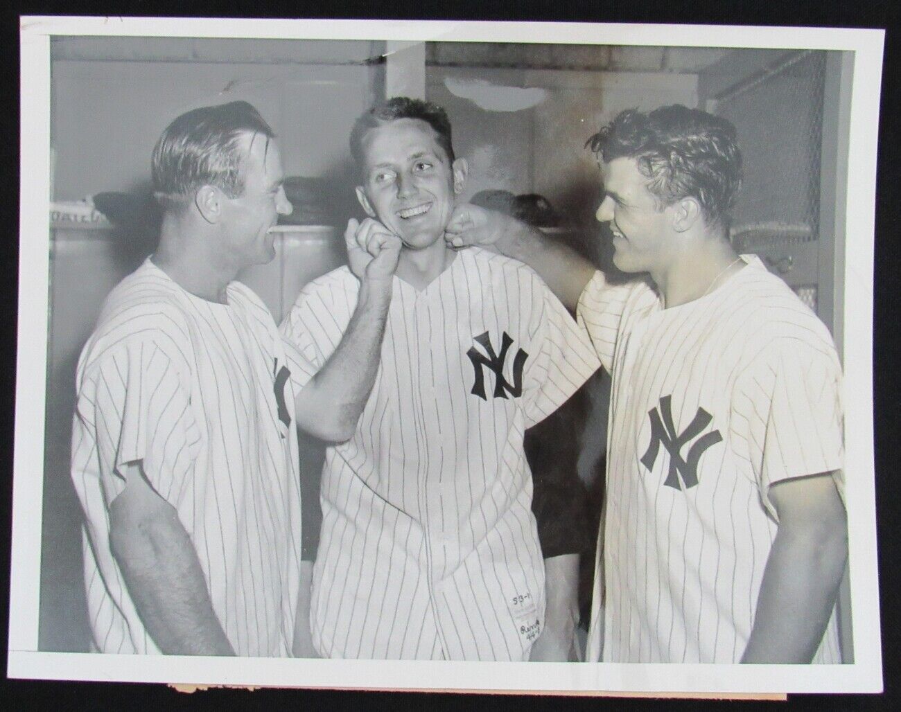 Bauer/Morgan/Skowron 1954 NY Yankees 7x9 B/W Wire/Press Photo 150824