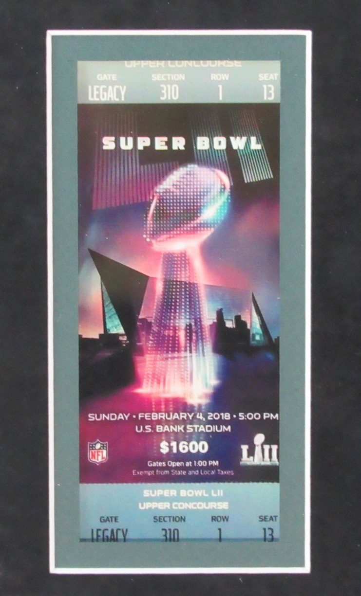 Philadelphia Eagles Fly Eagles Fly Photo Collage and Super Bowl Ticket Framed