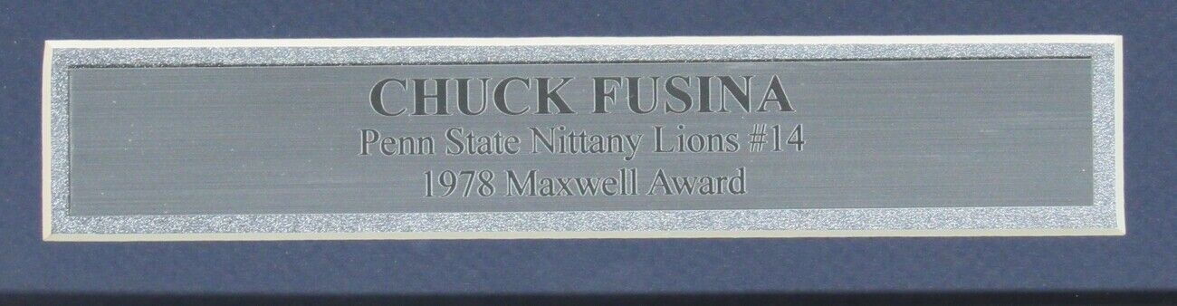 Chuck Fusina PSU Signed/Autographed 8x10 Photo Framed Best Authentics 149103