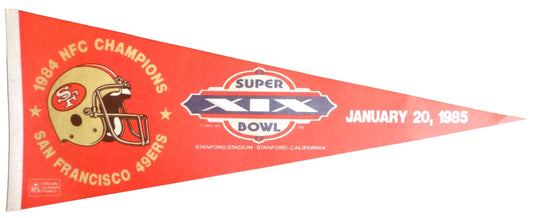 1985 Super Bowl  NFC Champs San Francisco 49ers 30x12 NFL Felt Pennant 176866