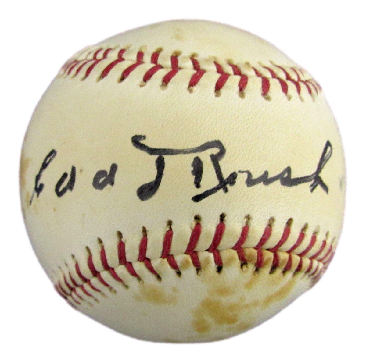 Edd Roush HOF Signed/Autographed Wilson Official Size Baseball Reds JSA 191761