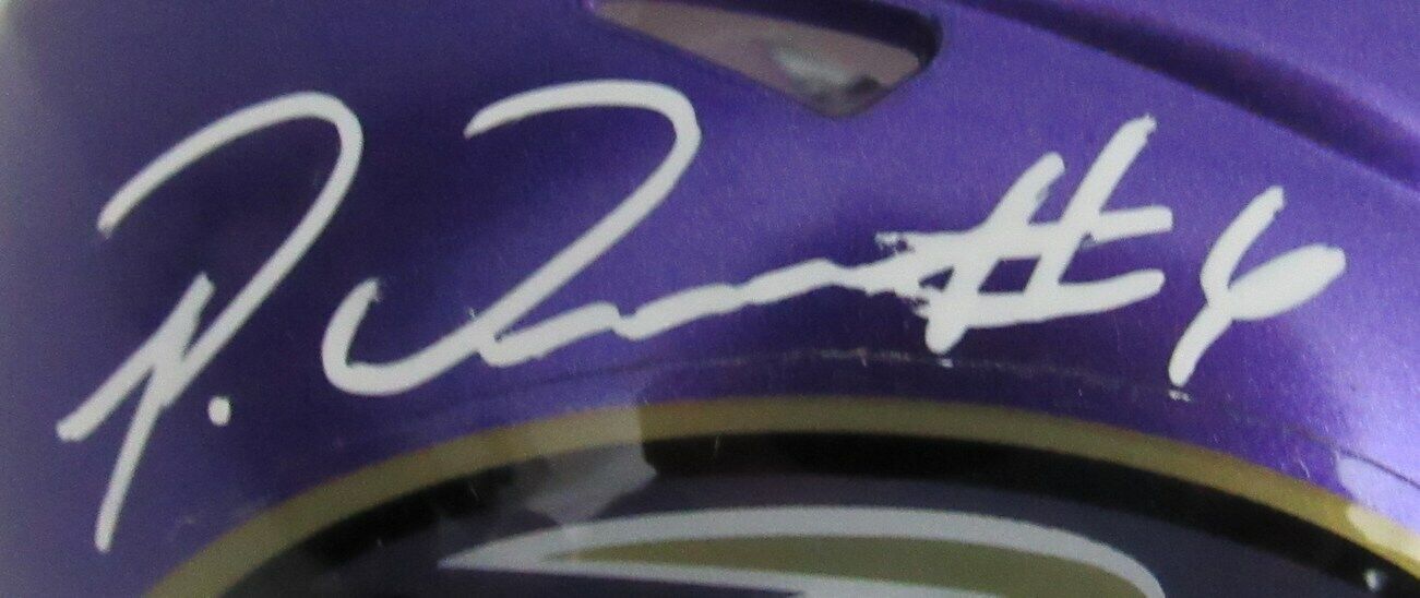 Patrick Queen Signed/Auto Ravens Purple FLASH Mini Helmet Beckett 164523