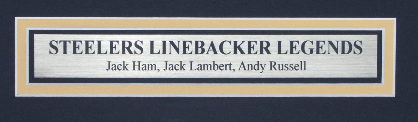 Jack Lambert Andy Russell Jack Ham Signed Beckett Framed 16x20  Steelers