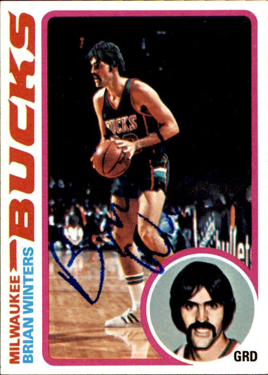 Brian Winters Autographed 1978-79 TOPPS Basketball Card #76 Bucks 183056