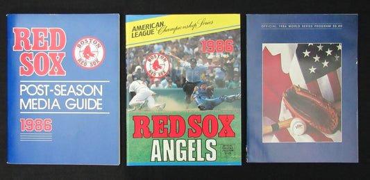 Lot of 3 Boston Red Sox 1986 Post Season Programs/Media Guides 181389