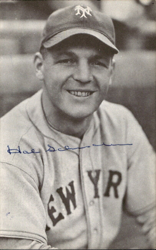 Hal Schumacher NY Giants d. 1993 Signed/Autographed 3x5  Photo 178786