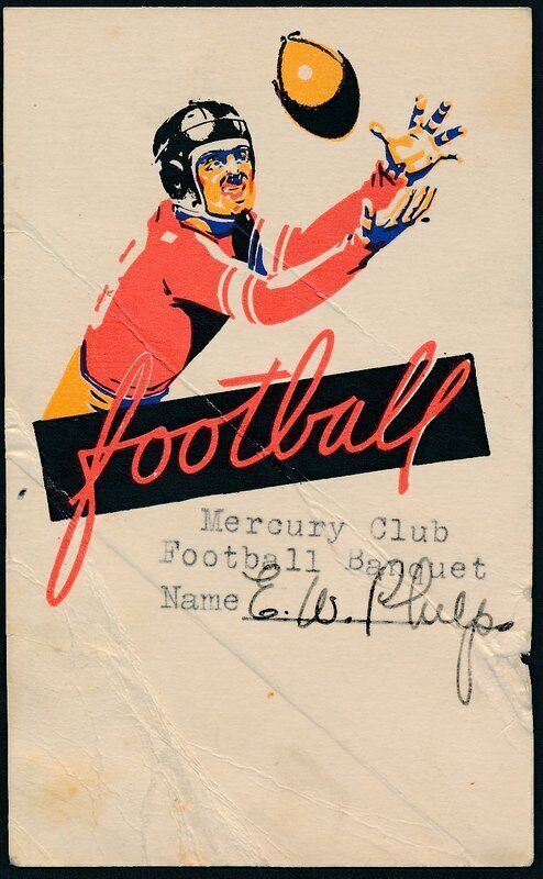 Mercury Club Football Banquet Vintage Ticket 142153