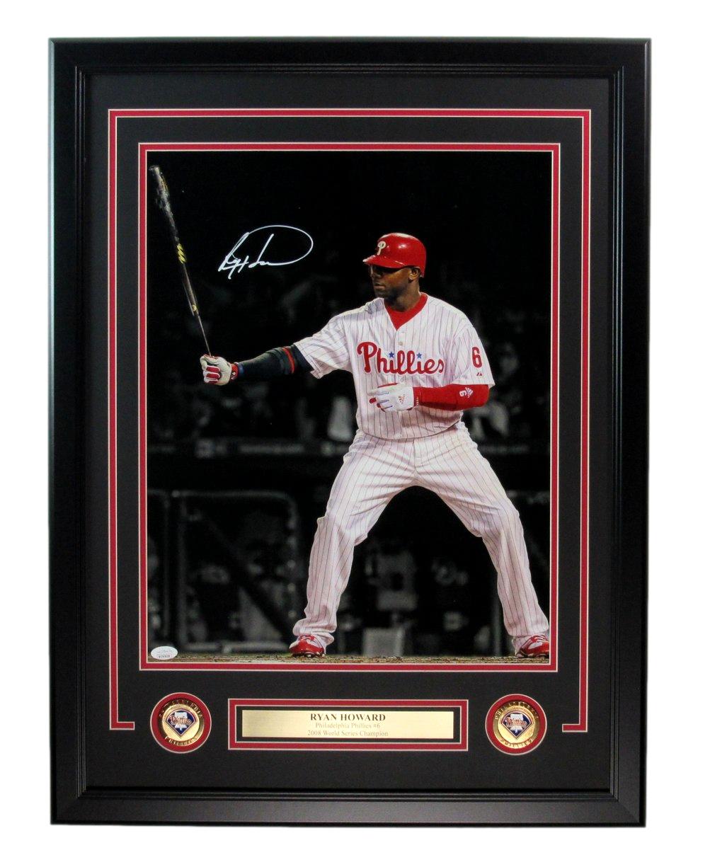Ryan Howard Philadelphia Phillies Autographed 16x20 Photo Framed JSA 184972