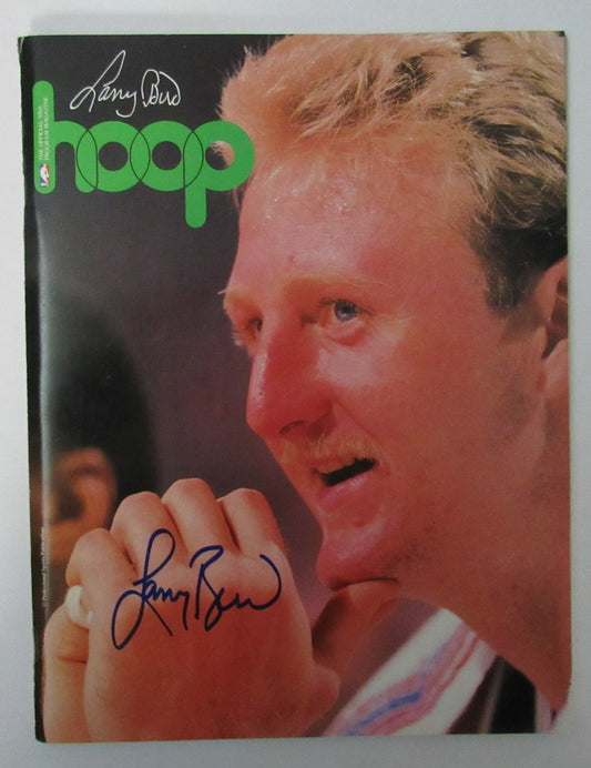 Larry Bird Signed 1989-90 Hoop Program Pacers vs. Celtics JSA 189301