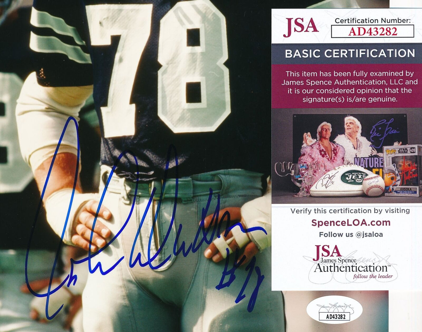 John Dutton Autographed 8x10 Photo Dallas Cowboys JSA