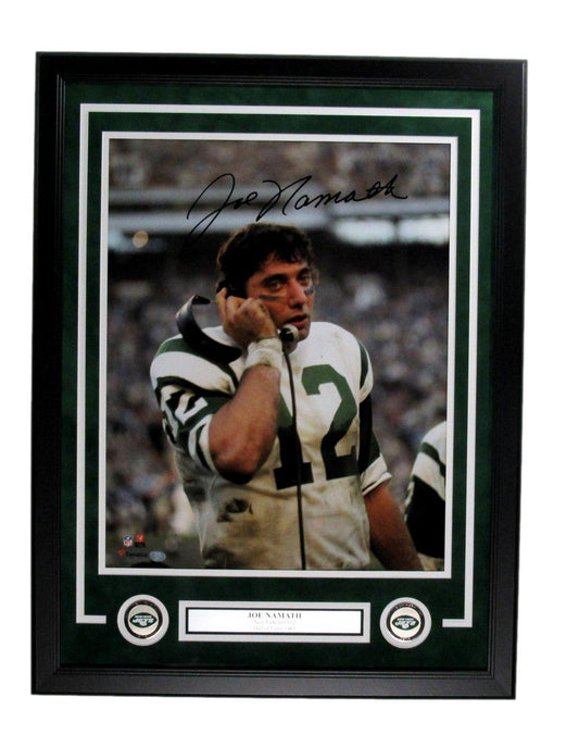 Joe Namath HOF Signed 16x20 Photo New York Jets Framed 185398