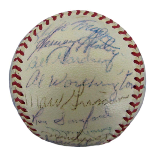 1954 World Series Champs Giants Team 32 Signed/ W. MAYS ONL Baseball JSA 149565