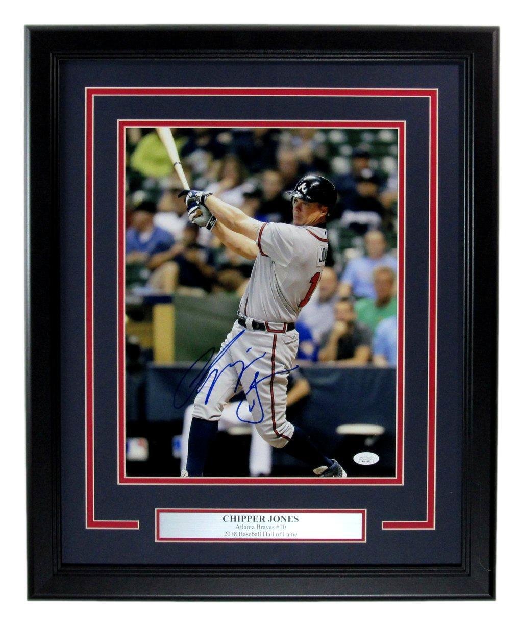 Chipper Jones HOF Autographed 11x14 Photo Atlanta Braves Framed JSA