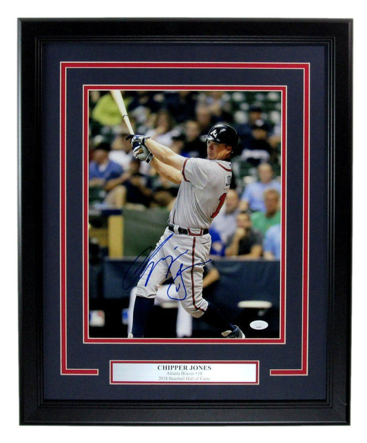 Chipper Jones HOF Autographed 11x14 Photo Atlanta Braves Framed JSA