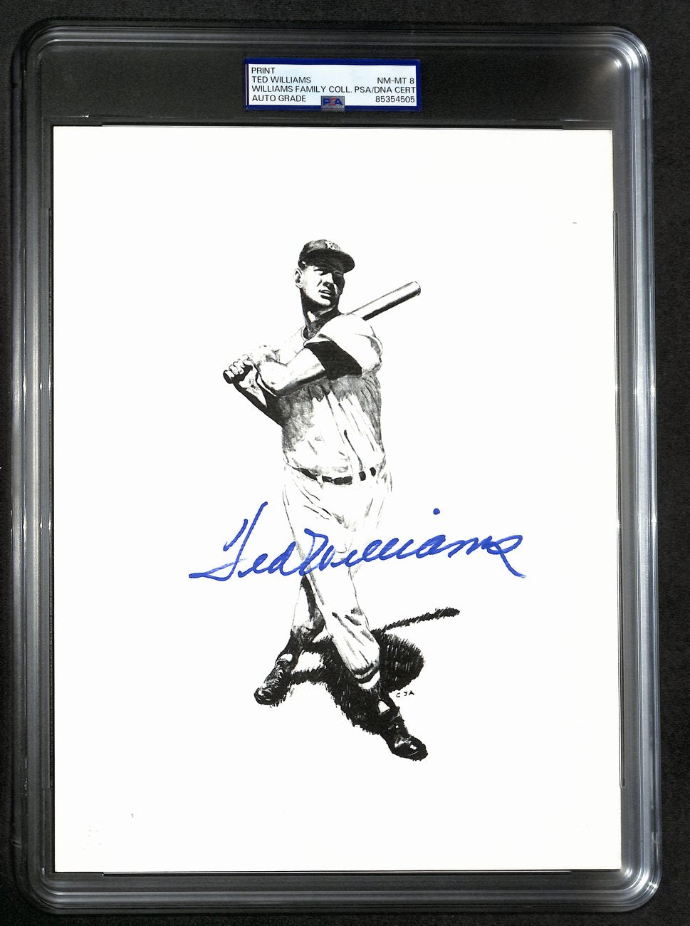 Ted Williams Signed/Auto 8x10 Photo/Print Red Sox PSA/DNA Slabbed 193022