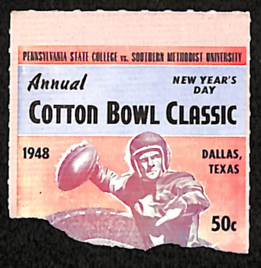 1948 Cotton Bowl Penn State vs. SMU College Football Ticket Stub Walker 190212