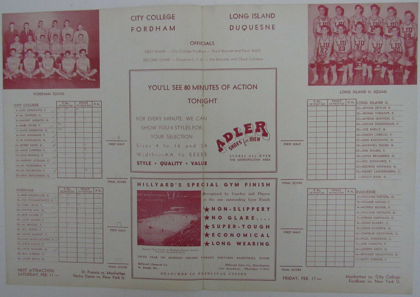 1939 NCAA Basketball Doubleheader Games Program at Madison Square Garden  145166