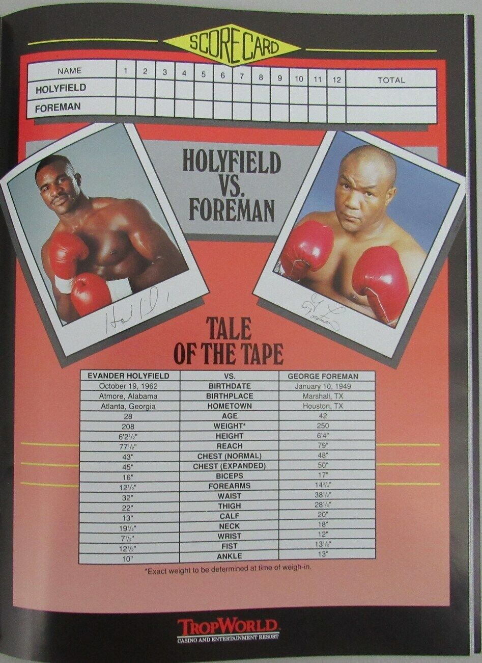 Evander Holyfield vs. George Foreman 1991 Heavyweight Champ Program 162741