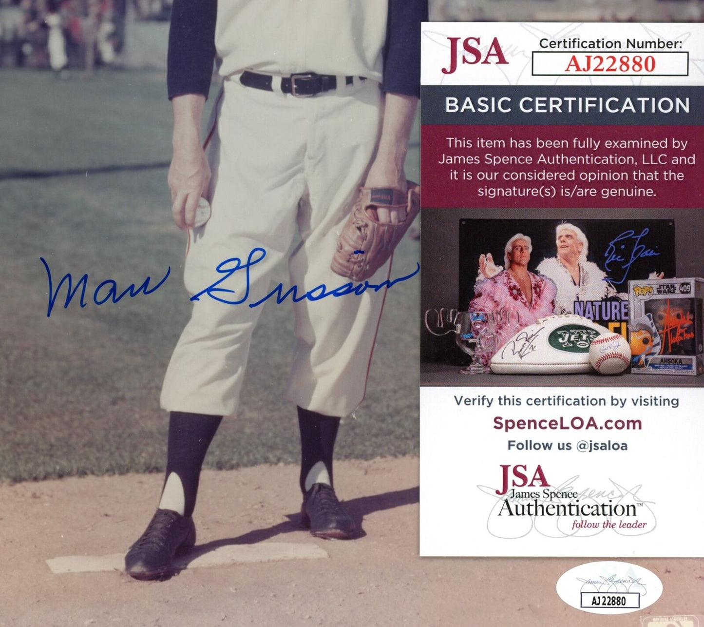 Marv Grissom Autographed 8x10 Photo New York Giants JSA 177867