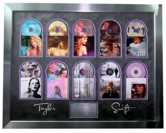 Taylor Swift Signed/Auto CD Cover Collage with CD's  Framed JSA 189340