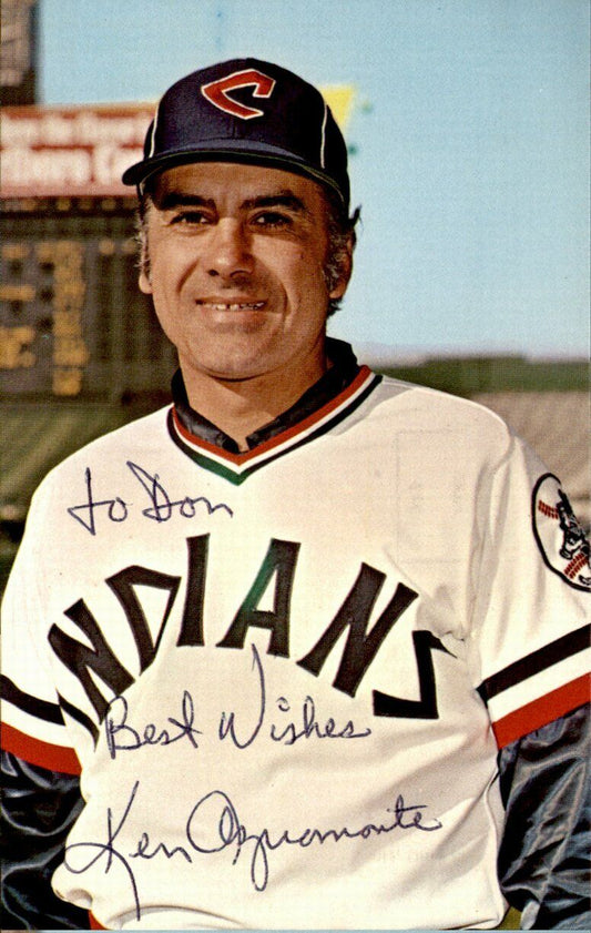 Ken Aspromonte Cleveland Indians Signed/Autographed Postcard 162524