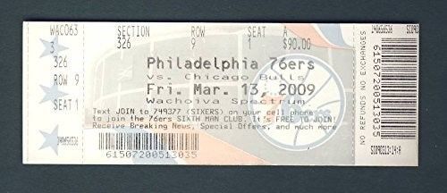 Philadelphia 76ers FULL UNUSED Ticket 3-13-09 LAST EVER game at The SPECTRUM 954