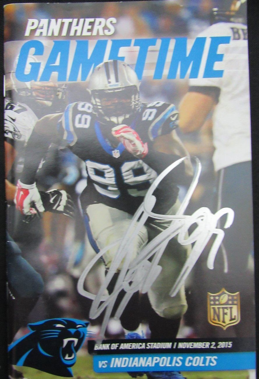 Kawann Short Carolina Panthers Signed Football Program vs. Colts 11/2/15