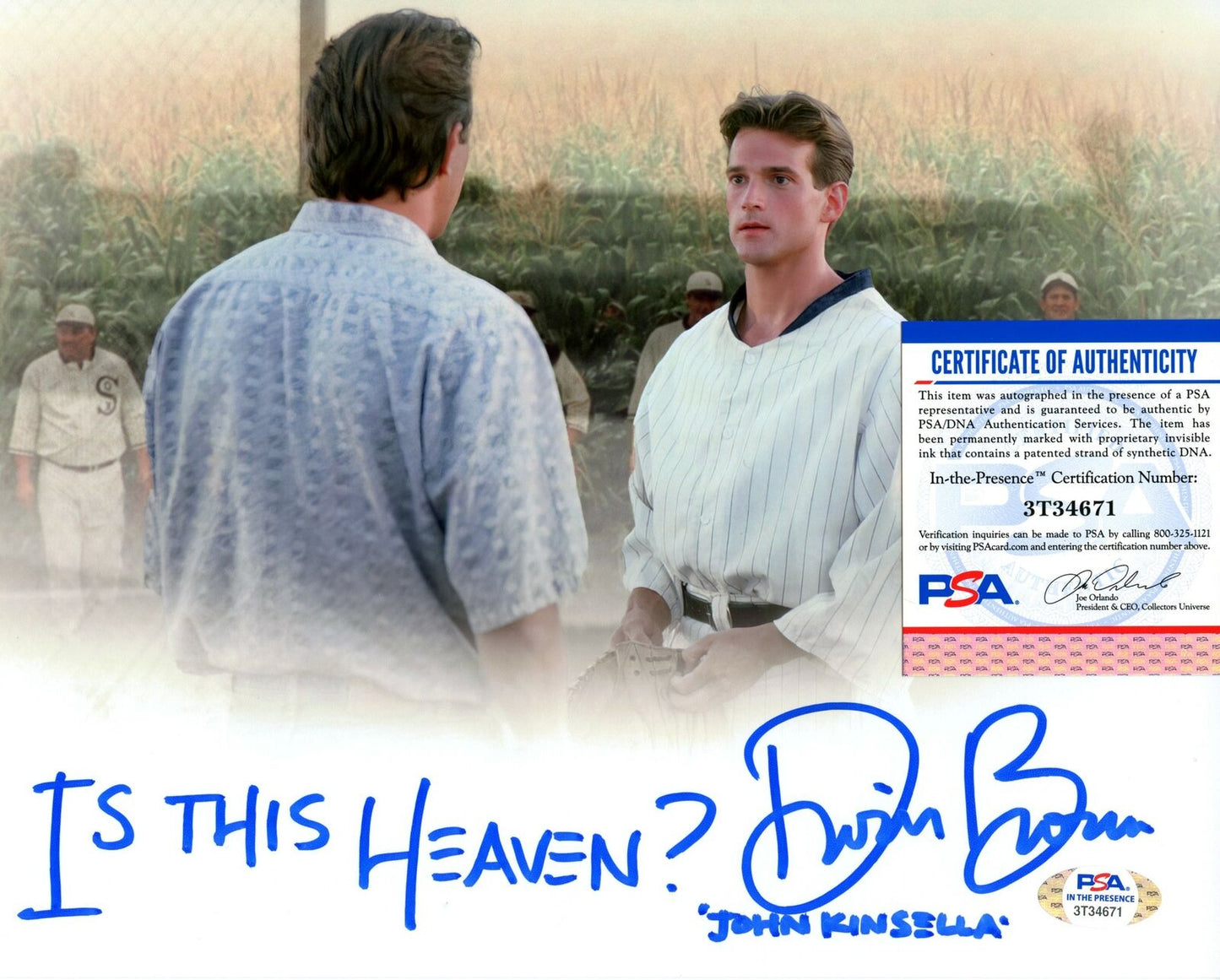 Dwier Brown "Field of Dreams" Signed/Inscribed 8x10 Photo PSA/DNA 164421