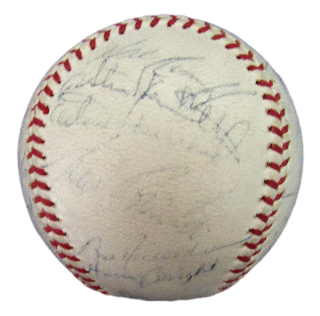 1963 AL Champs NY Yankees Team Signed 27 Reach Baseball Mantle Maris JSA 165155