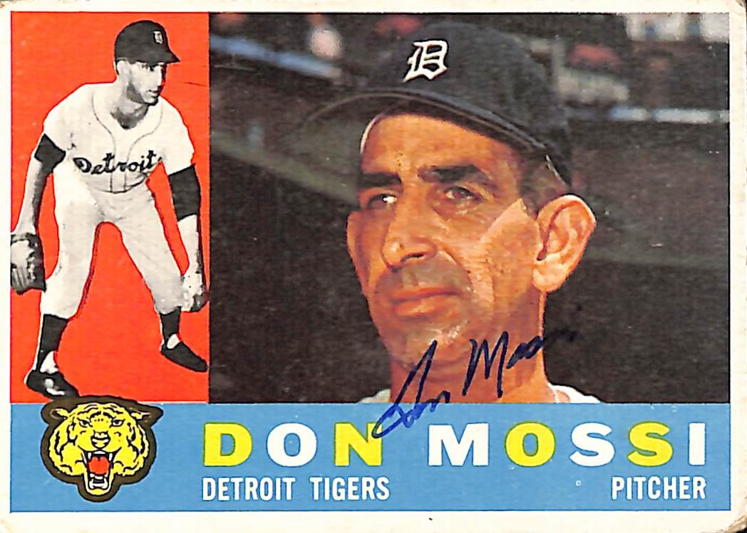 1960 TOPPS #418 Don Mossi Detroit Tigers Signed/Auto Card 191001