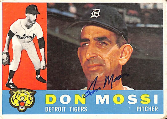 1960 TOPPS #418 Don Mossi Detroit Tigers Signed/Auto Card 191001