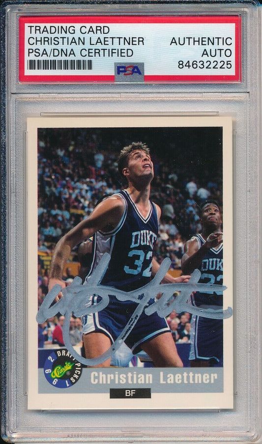 1992-93 Classic Draft Rookie Christian Laettner #43 Card Signed Wolves PSA/DNA