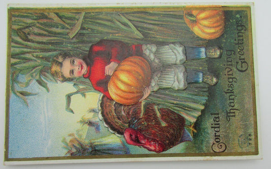 Vintage Postcard postmarked 1910? "Cordial Thanksgiving Greetings" 140045