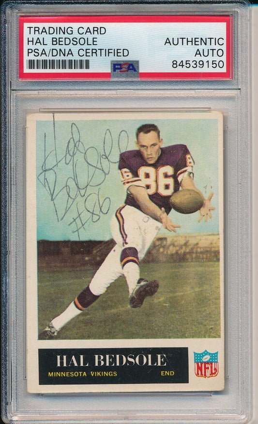 Hal Bedsole Vikings Signed/Auto 1965 Philadelphia Card #101 PSA/DNA 166811