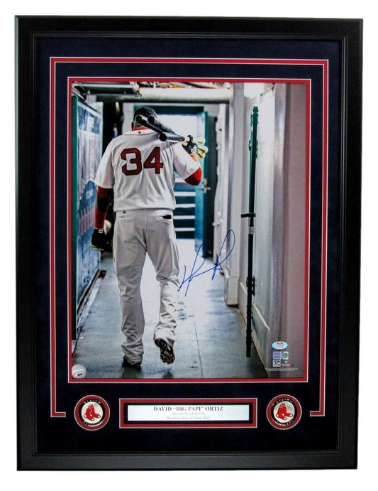 David Ortiz HOF Autographed 16x20 Photo Boston Red Sox Framed PSA/DNA 177261