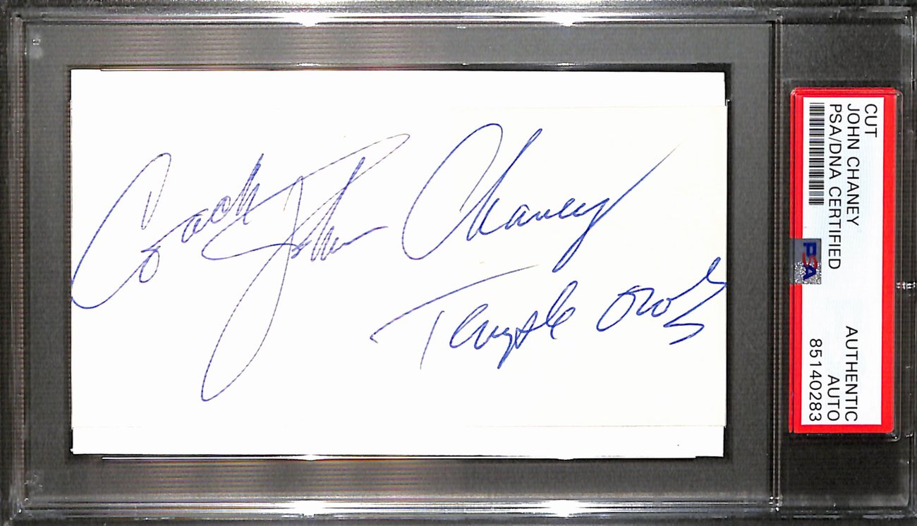 John Chaney Autographed/Signed Cut 3x5 Index Card Temple University PSA/DNA 7354