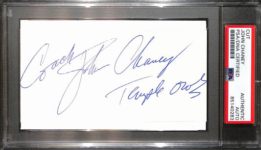 John Chaney Autographed/Signed Cut 3x5 Index Card Temple University PSA/DNA 7354