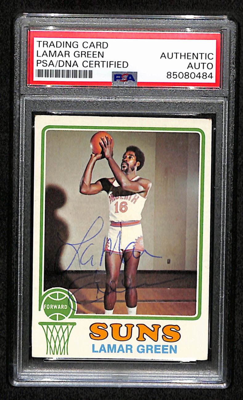 1973/74 TOPPS #9 Lamar Green Auto/Signed Card PSA/DNA 185460