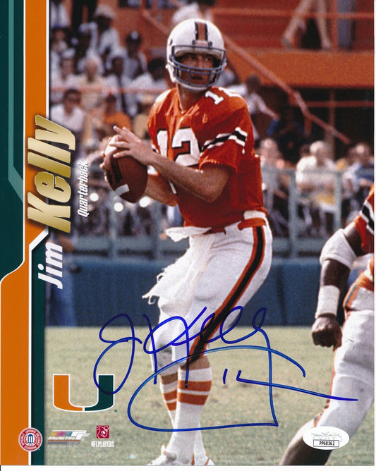 Jim Kelly HOF University of Miami Signed/Autographed 8x10 Photo JSA 163205