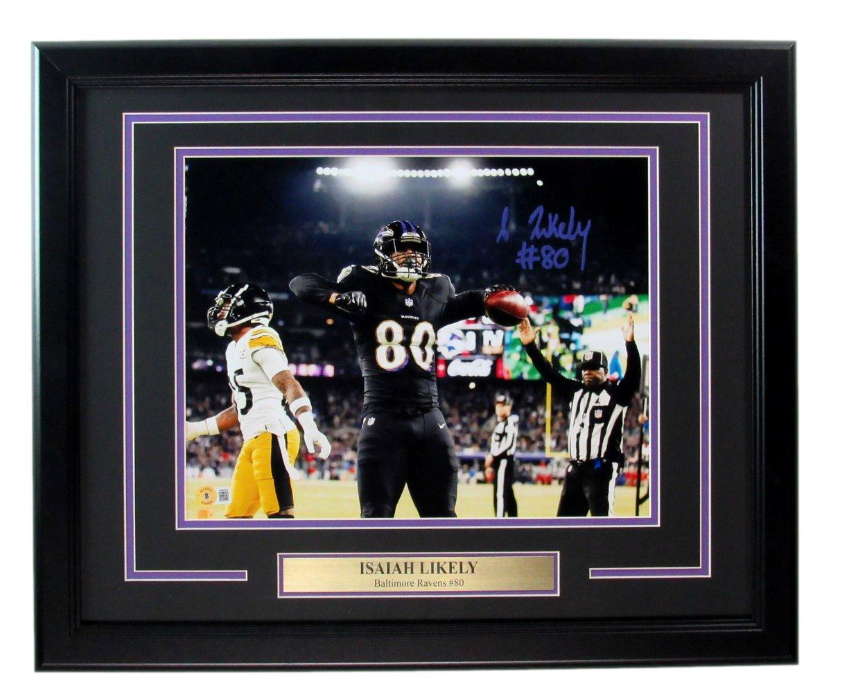 Isaiah Likely Ravens Autographed 11x14 Photo Framed Beckett  184988