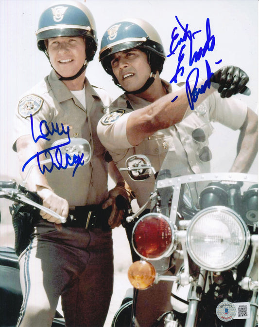 Larry Wilcox/Erik Estrada Dual-Autographed 8x10 Photo "Chips" Beckett 183532