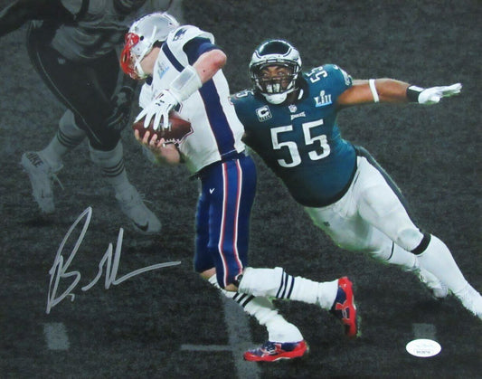 Brandon Graham Autographed 11x14 Photo Eagles Super Bowl Tom Brady Sack  JSA