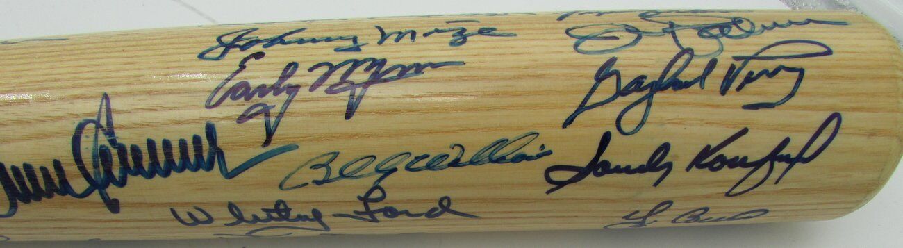 Hall of Fame HOF Baseball Bat Signed by 36 HOFers Koufax,Seaver,Stargell + PSA