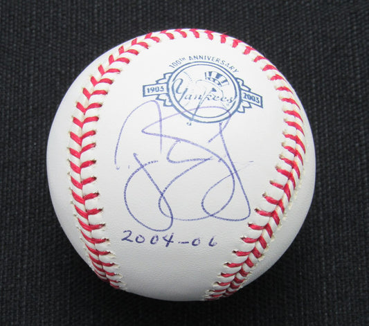 Tanyon  Sturtze Signed/Auto Yankees 100th OML Baseball JSA Inscr  186855
